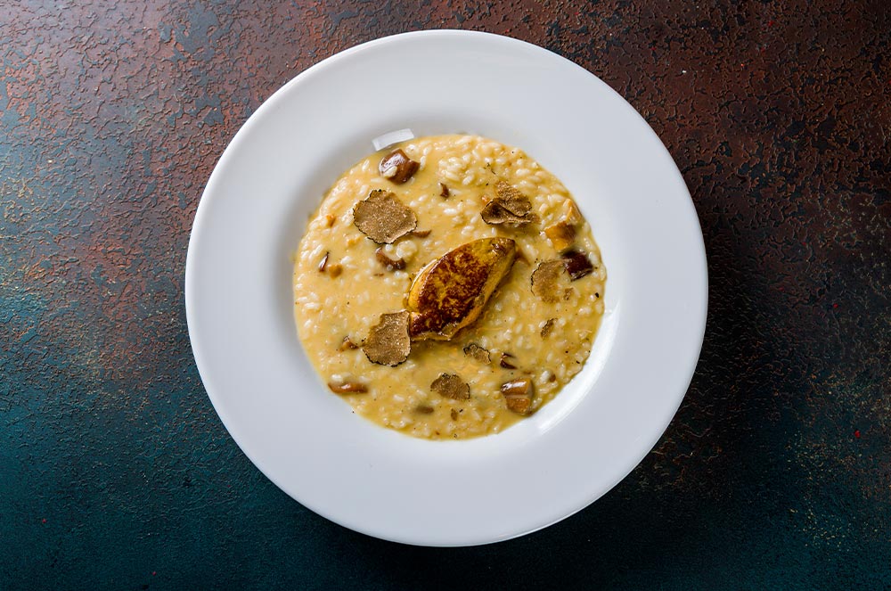 Receta de risotto de setas y foie