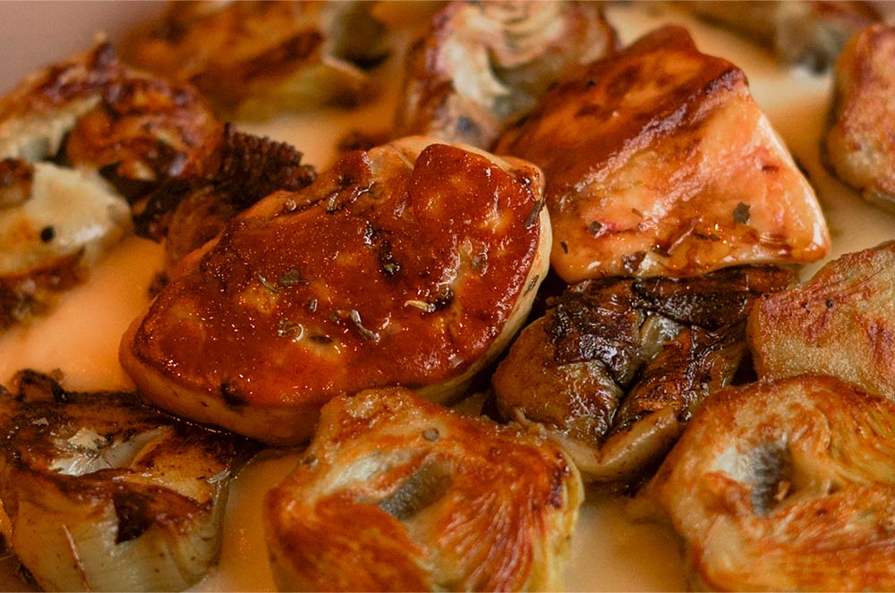 Recepta de carxofes amb foie gras
