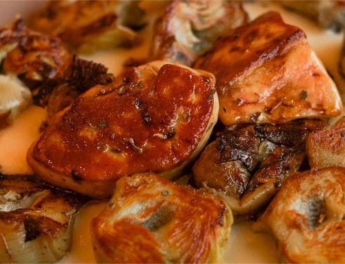 Receta de alcachofas con foie gras
